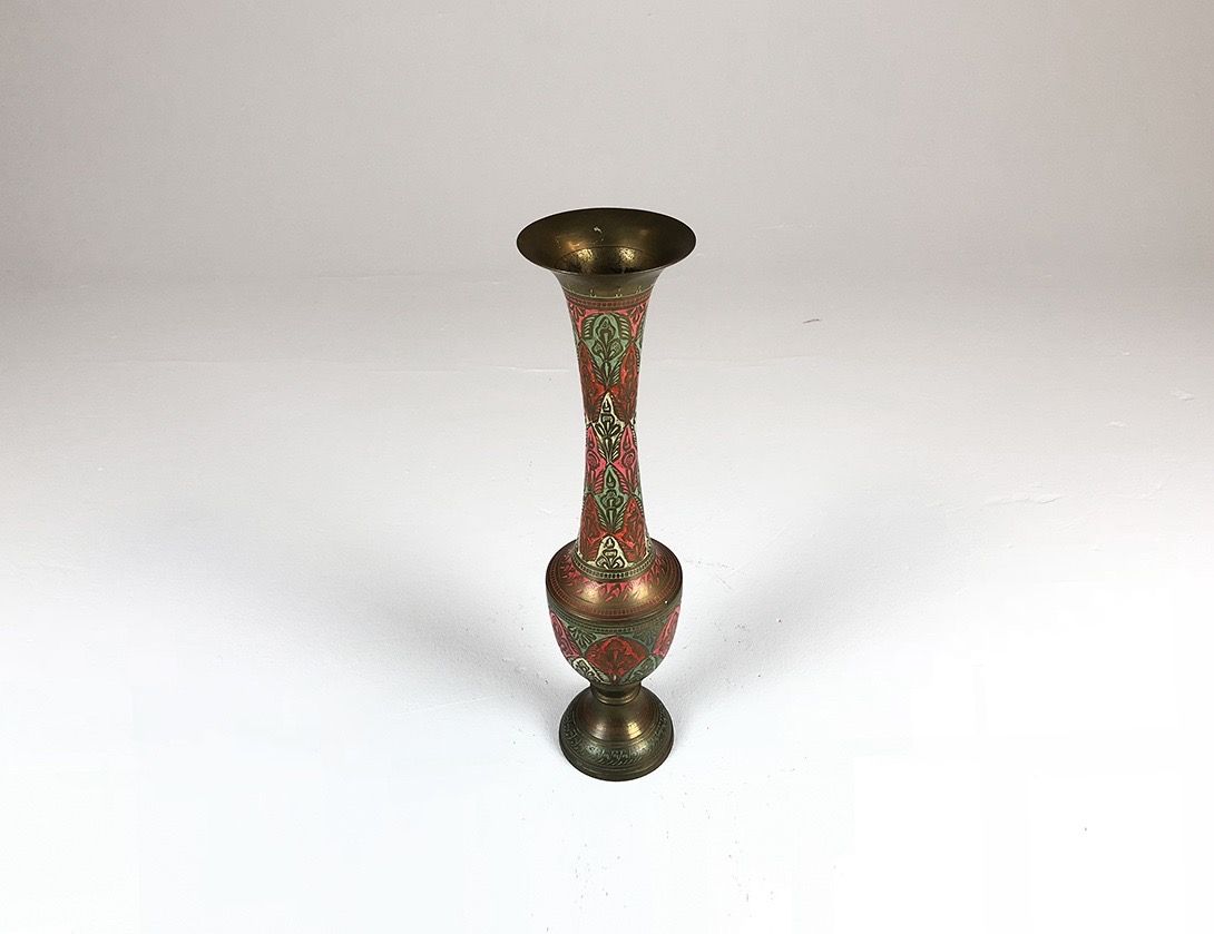 Foto Oriental Brass Vase with Long Neck h43
