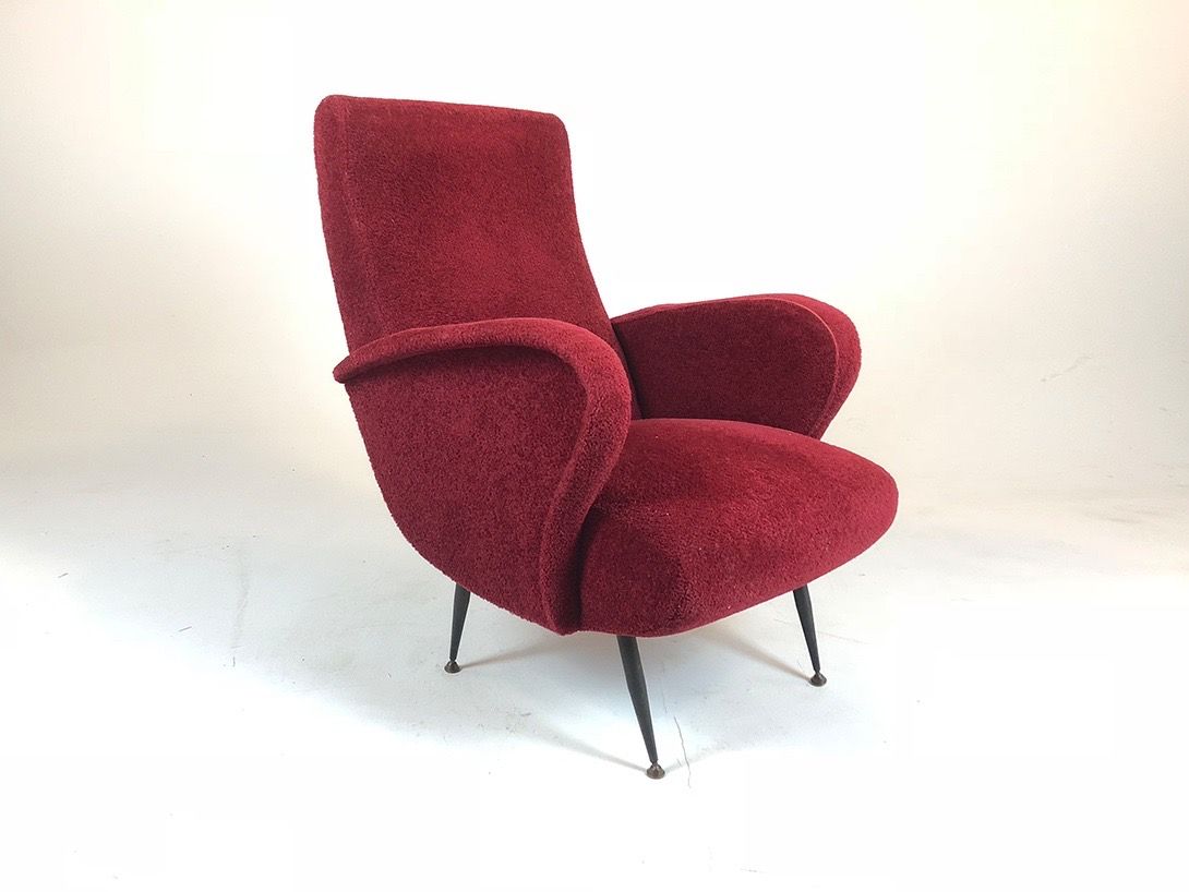Foto Red Charming Armchair Italy 1955