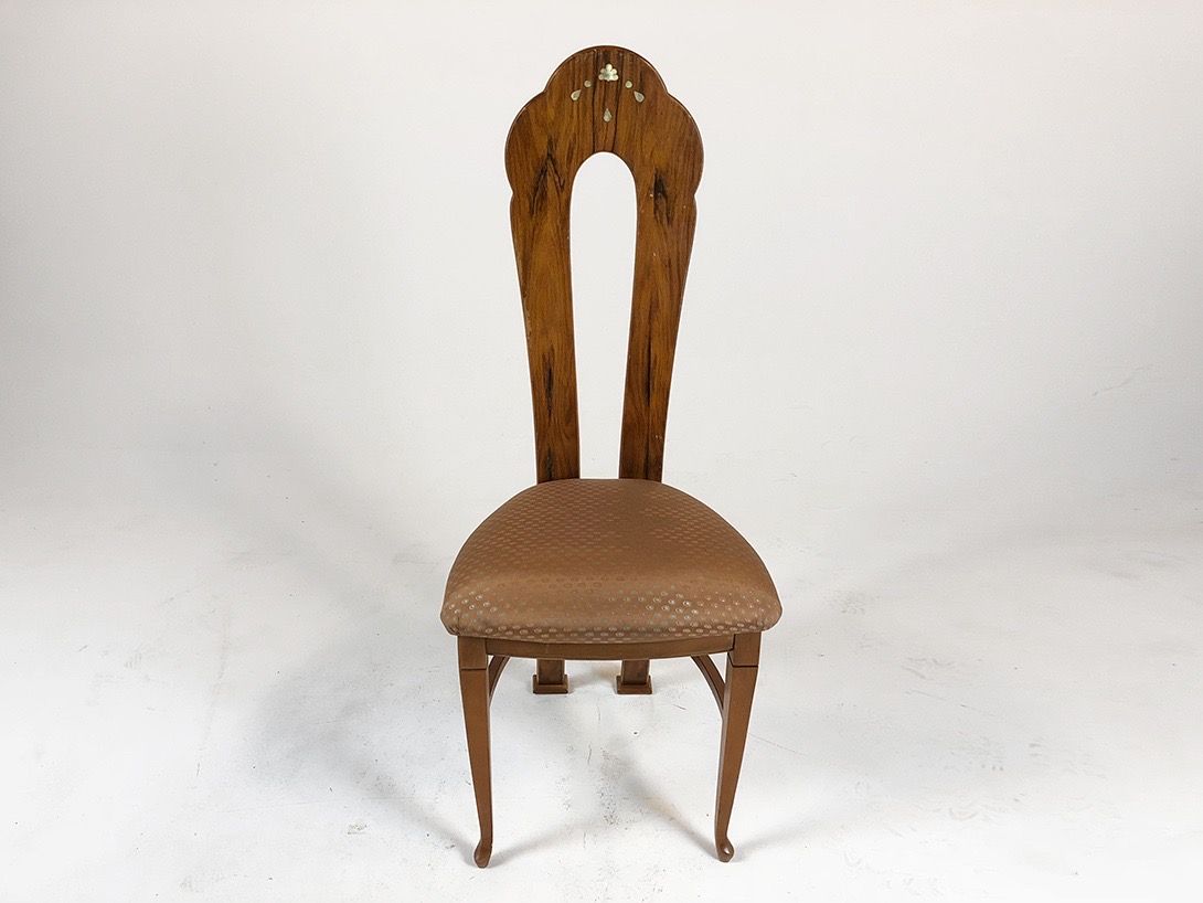 Foto Wooden Dining Chair with Long Backrest