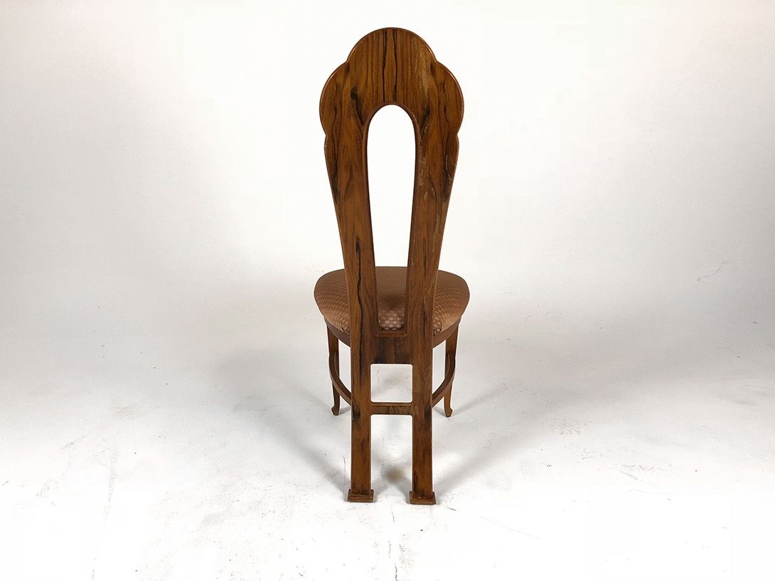 Foto Wooden Dining Chair with Long Backrest