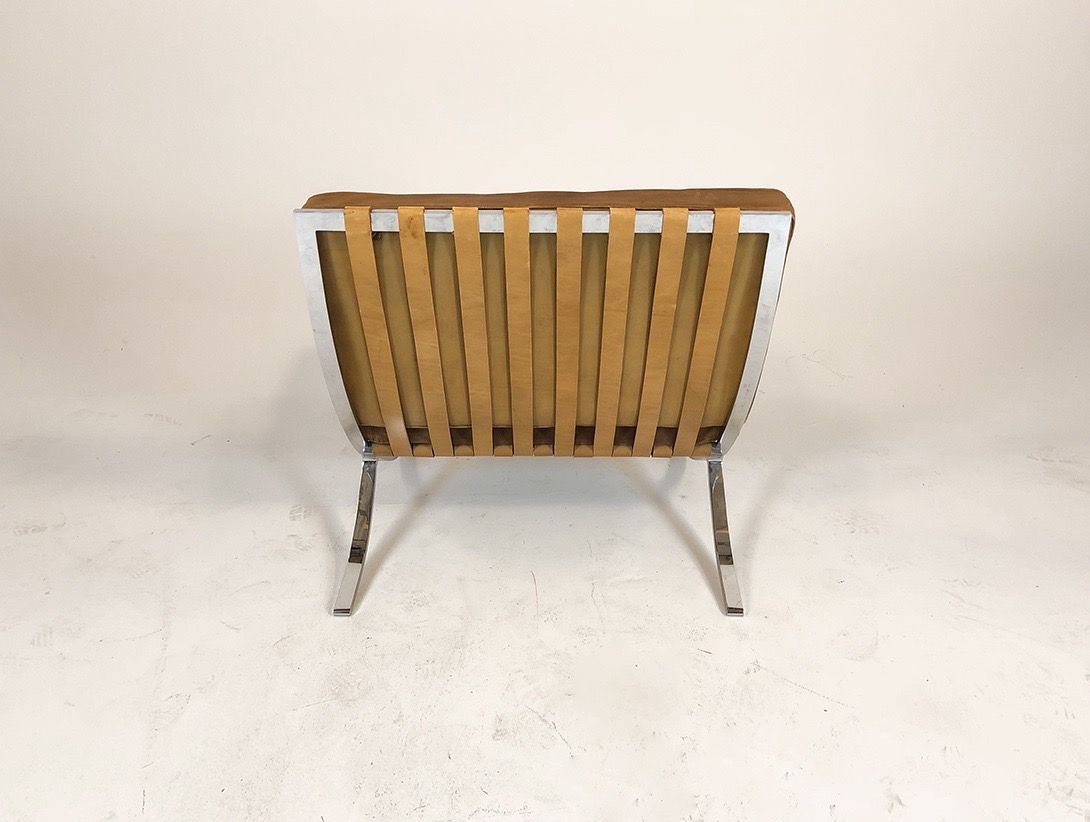 Foto Vintage Cognac Leather Barcelona Chair Mies van der Rohe