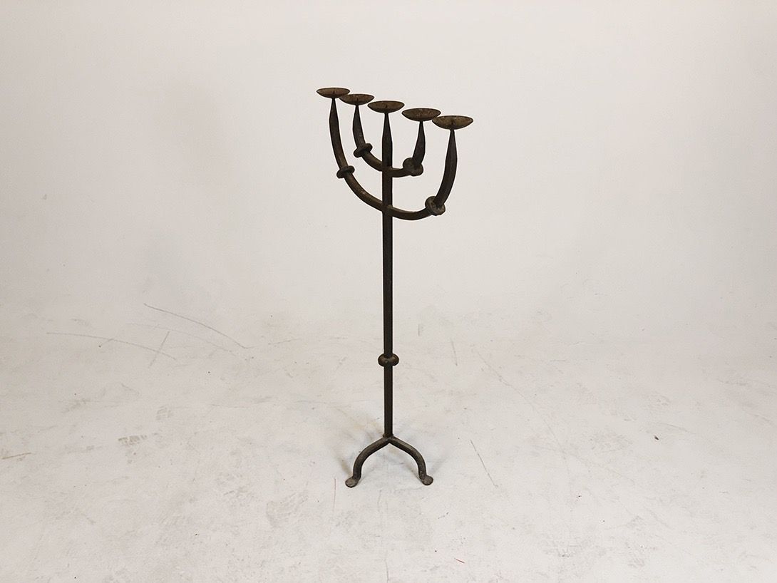 Foto Tall Five Armed Black Candle Holder