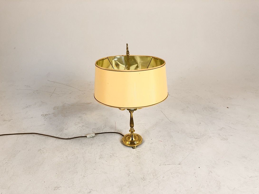 Foto Gold Desk Lamp with Yellow Shade h60