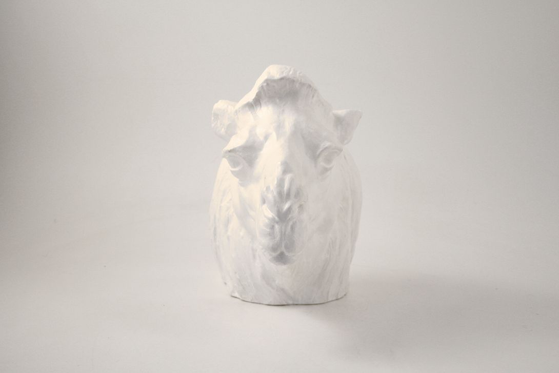 Foto Clay Sculpture of Lama Head