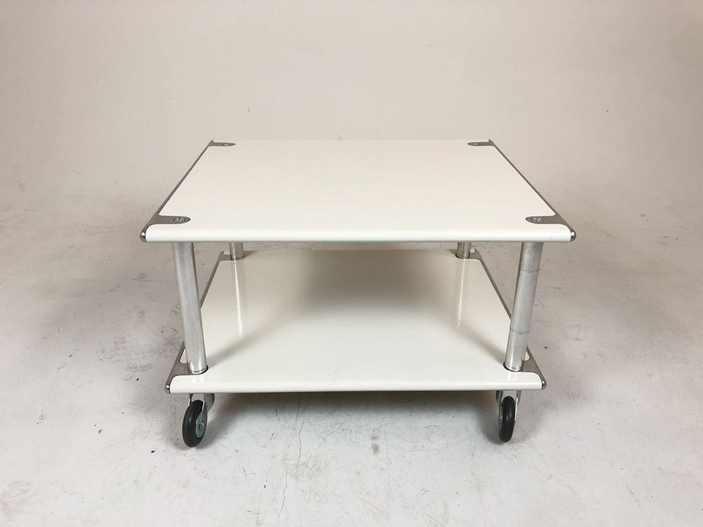 Foto White Coffee Table on Wheels h38x61x50