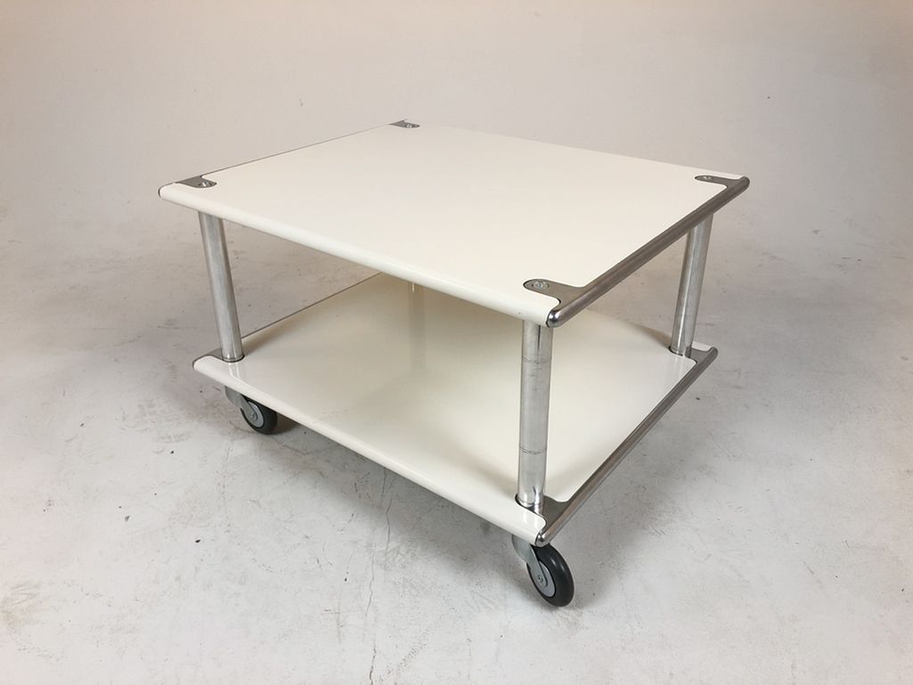 Foto White Coffee Table on Wheels h38x61x50