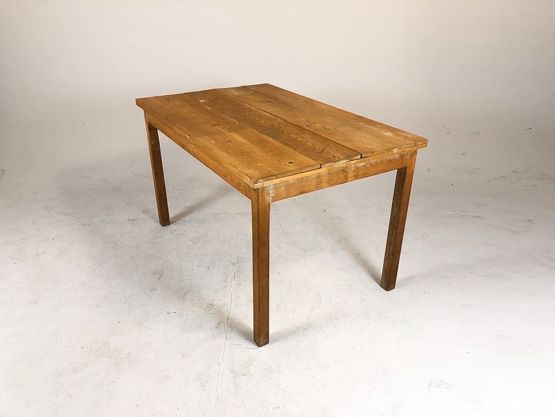 Foto Rustic Wooden Dining Table Light Brown h76x130x83