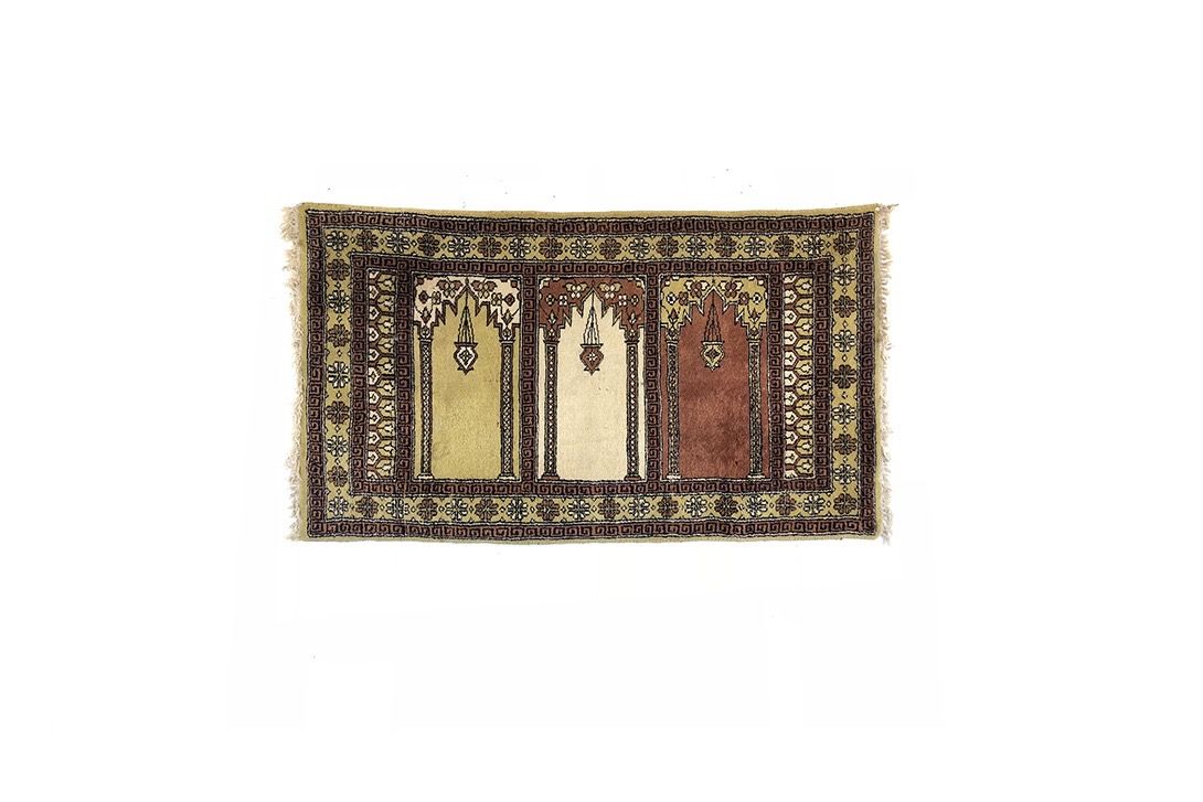 Foto Small Yellow and Brown Persian Carpet 128x76cm 0008