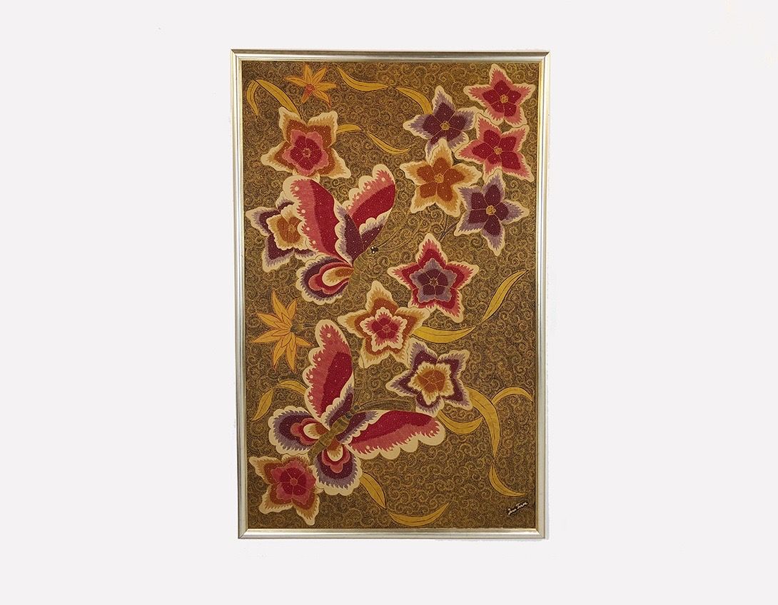 Foto Huge Butterfly and Flower Textile Print h203x137 2B3