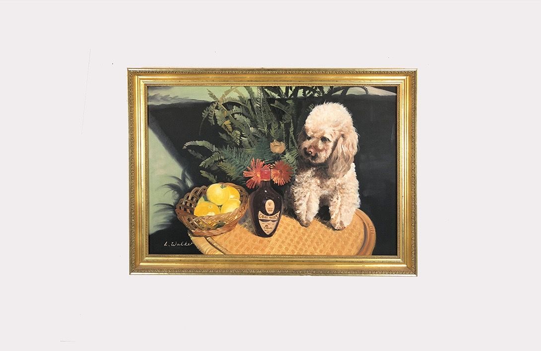 Foto Painting of Poodle on Table 14D11