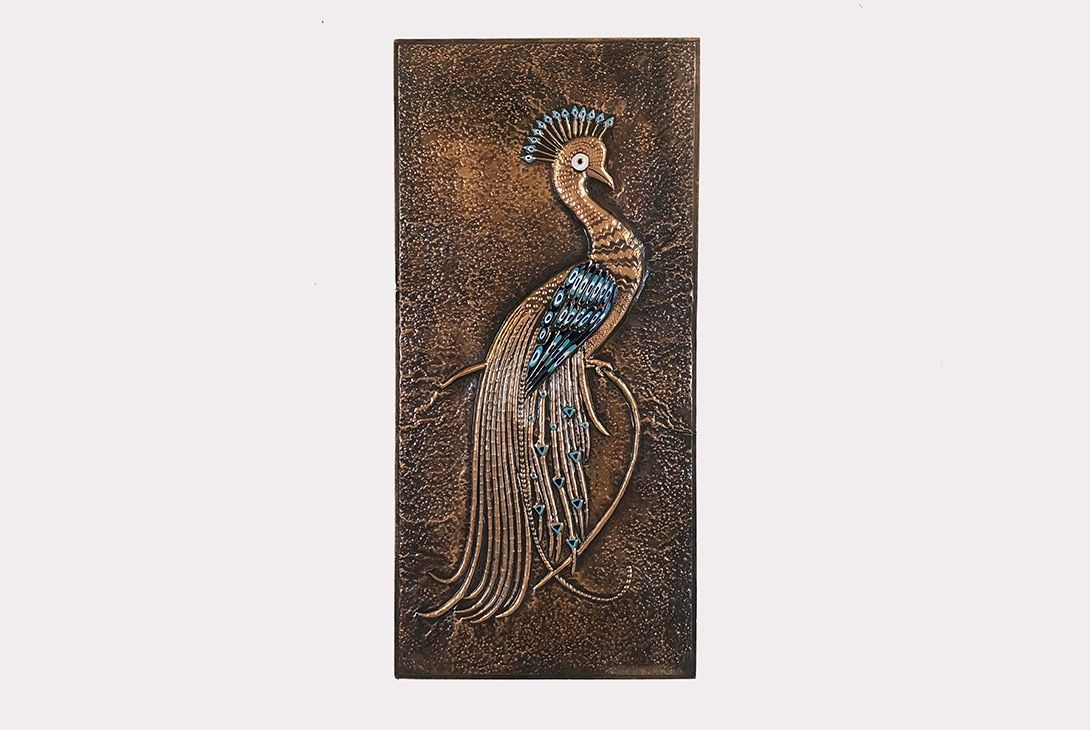 Foto Metal Peacock Walldeco France 1960 18E5