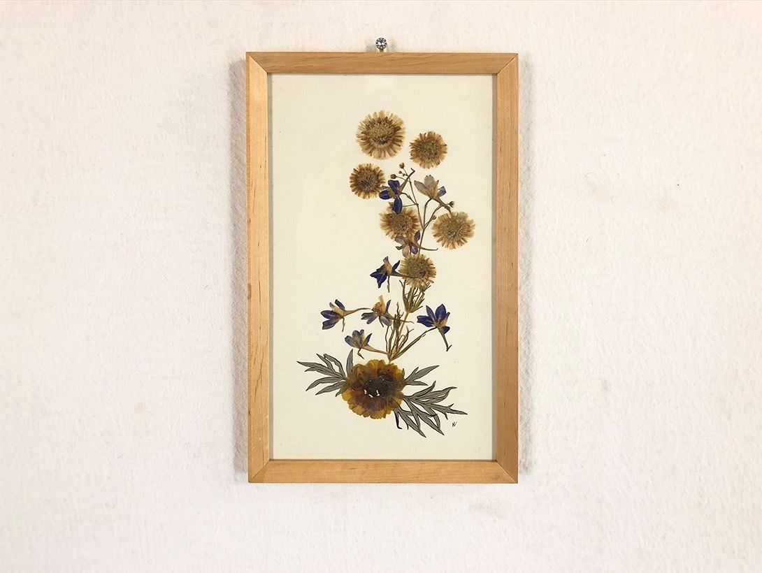 Foto Handmade Flower Picture with Natural Wood Frame