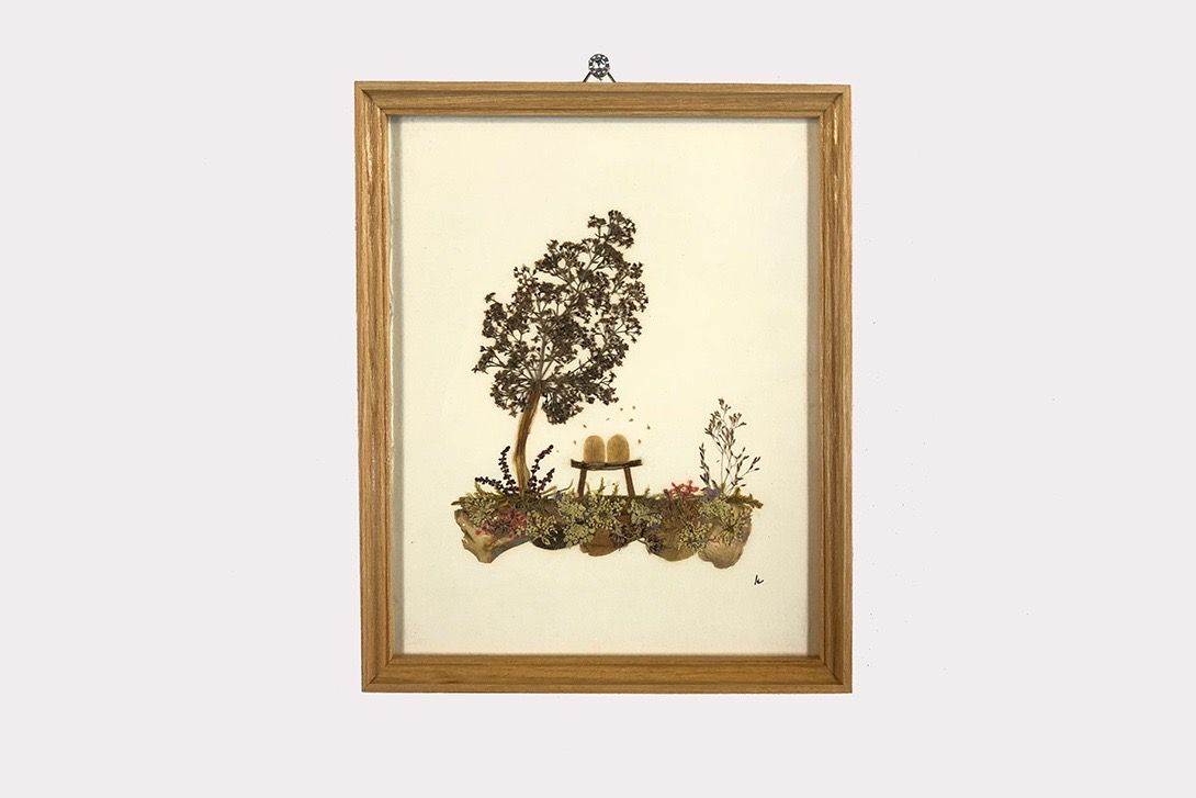 Foto Handmade Artwork Made of Real Flowers