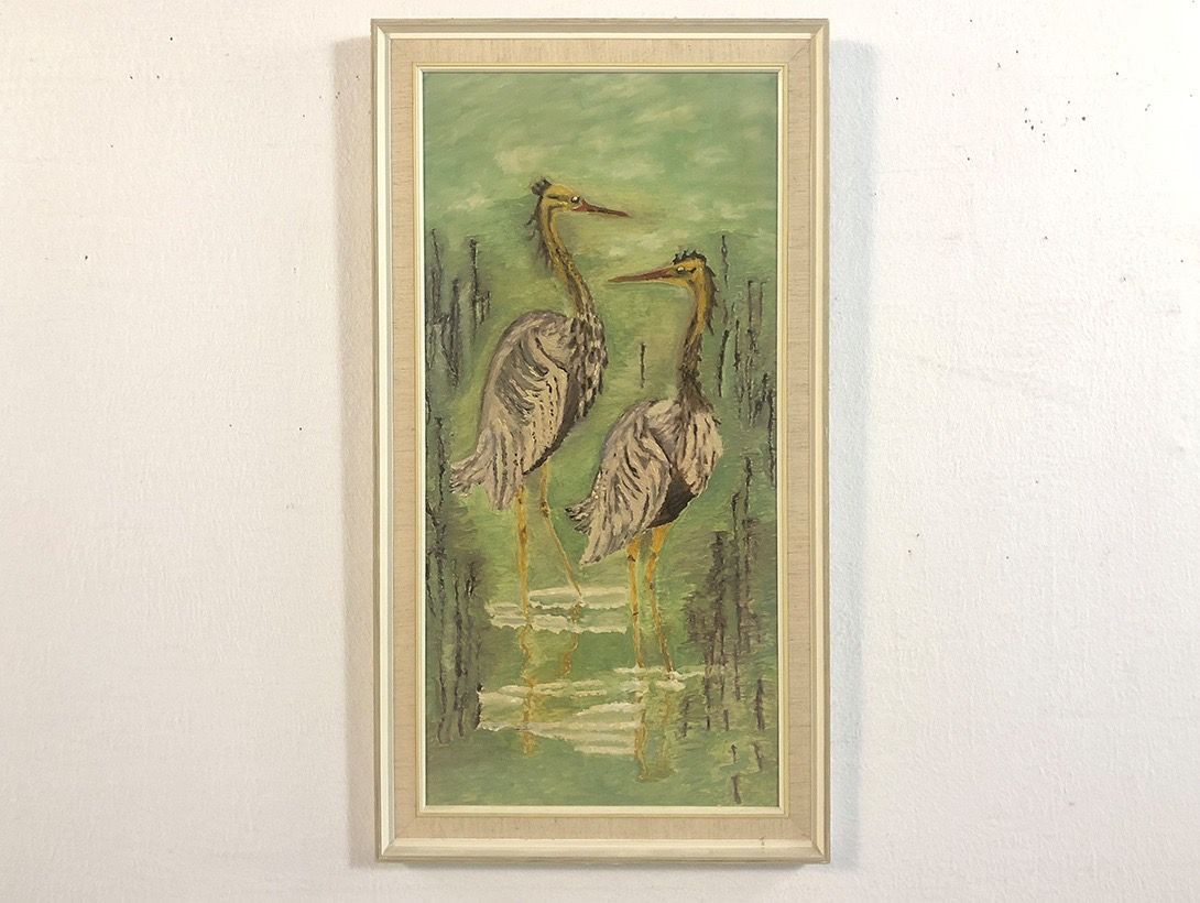 Foto Oil Painting of Two Storks 24E6