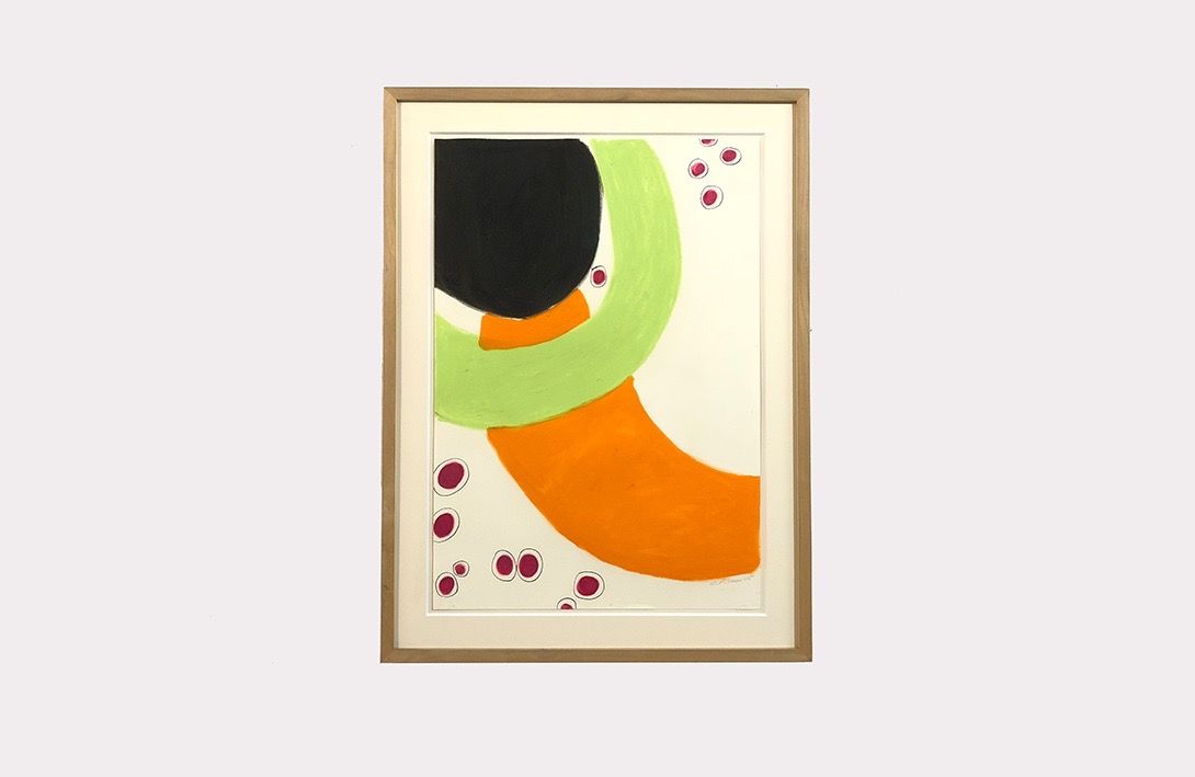 Foto Modern Painting Orange Whale h83x62 Italy 1960 30A11