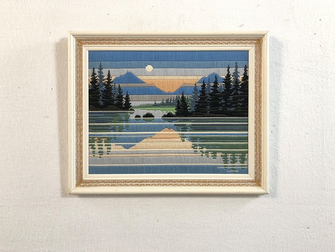 Foto Embroidery Artwork Lake Scenery 23E15