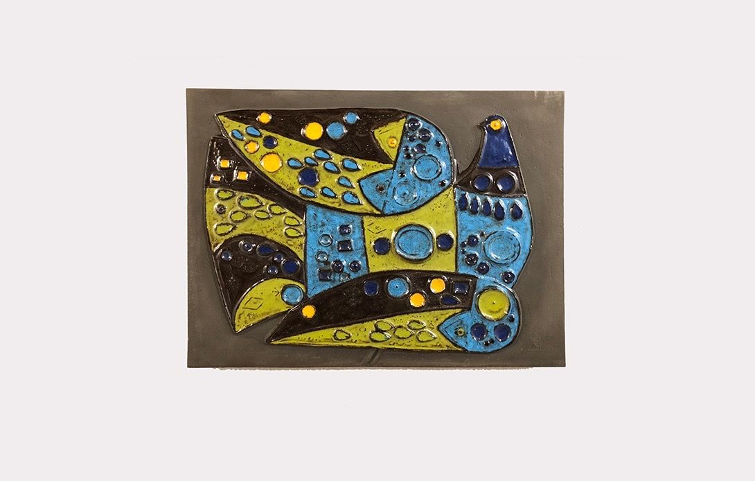Foto Cubism Ceramic Artwork of Bird France 1960 8B8