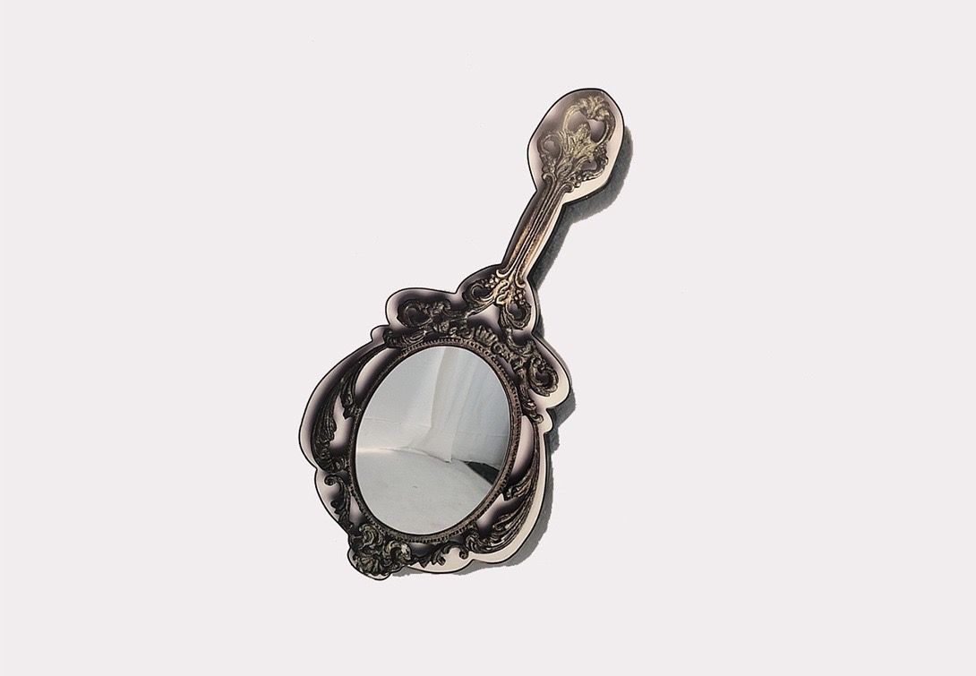 Foto Huge Ornate Hand Mirror Light Box h174