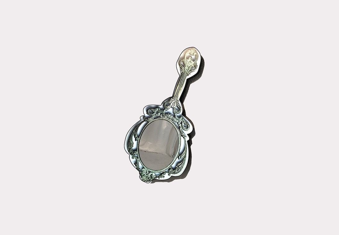 Foto Huge Ornate Hand Mirror Light Box h174