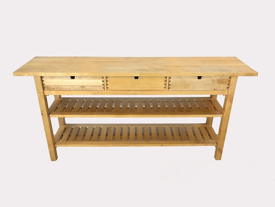 Foto Wooden Kitchen Sideboard with Three Drawers w188
