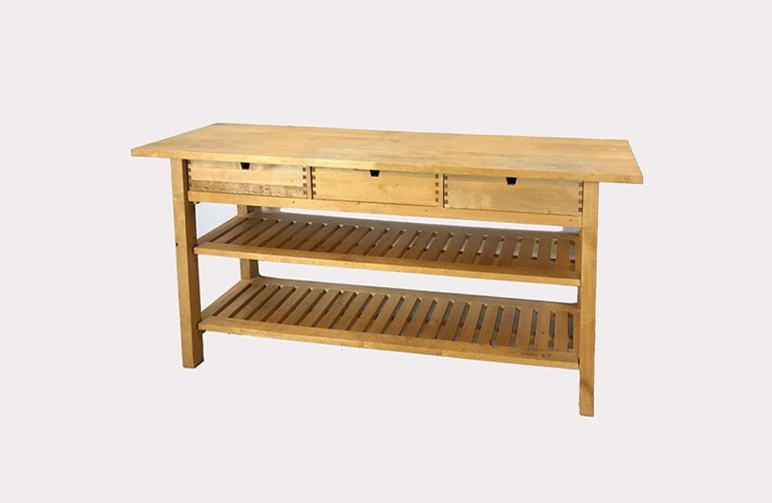 Foto Wooden Kitchen Sideboard with Three Drawers w188