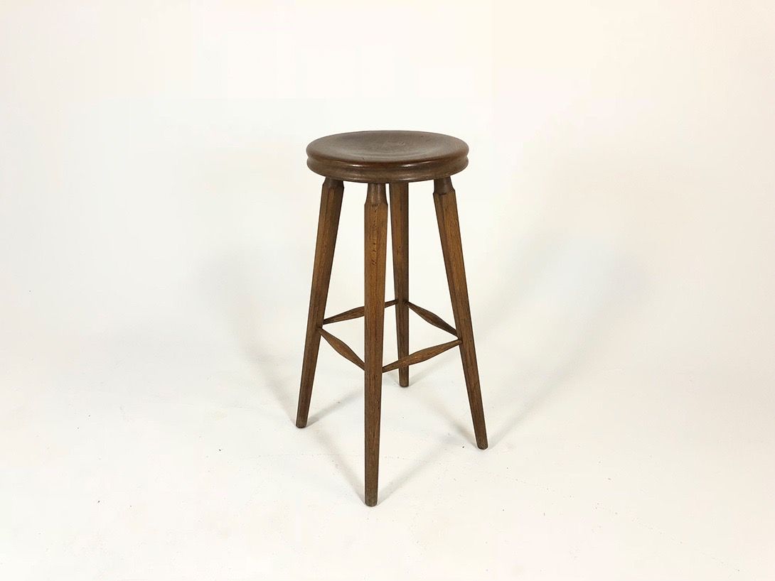 Foto Oak Wooden Bar Stool Provencale 1955