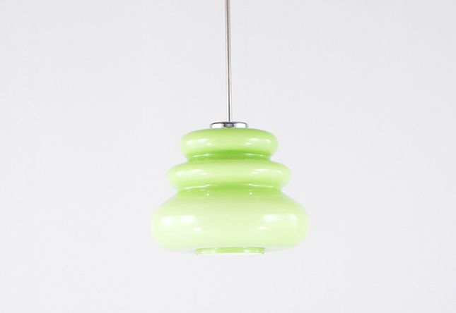 Foto Wavy Light Green Glass Pendant Lamp ø30