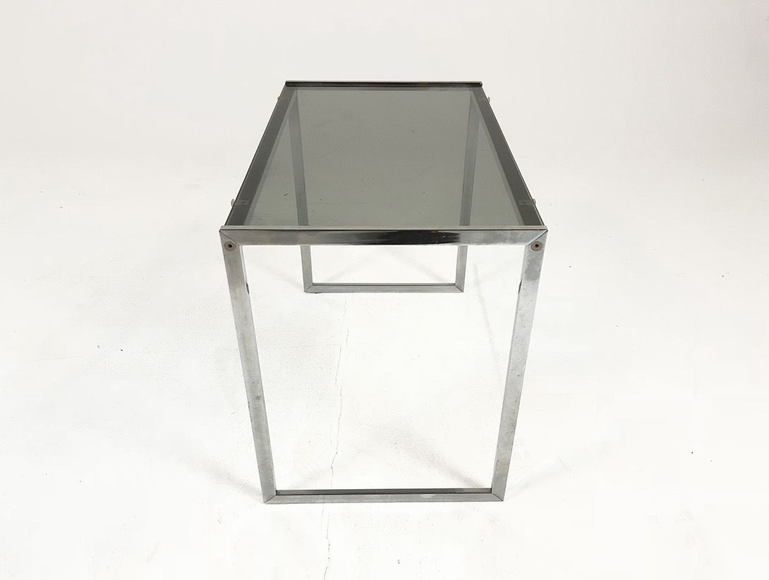 Foto Metal Nesting Tables with Smoked Glass Top h46x55x35