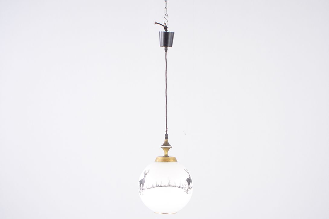Foto Pendant Lamp Ball with Reindeer Design ø26