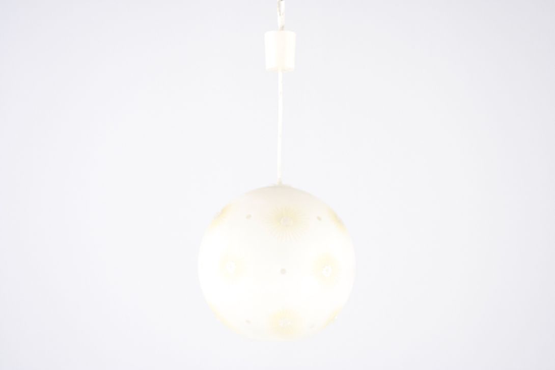 Foto White Pendant Lamp Ball with Sun Design ø40