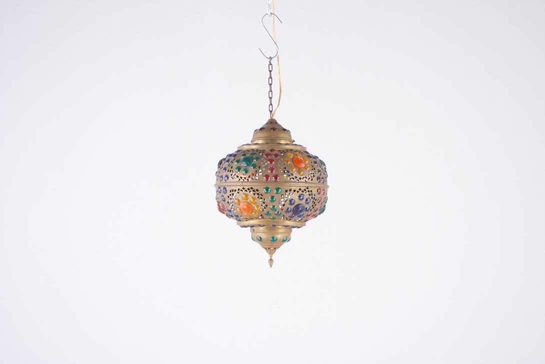Foto Bronze Oriental Lamp with Colorful Detail ø33
