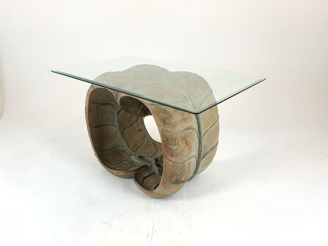 Foto Large Leaf Table with Glass Top h77x127x66
