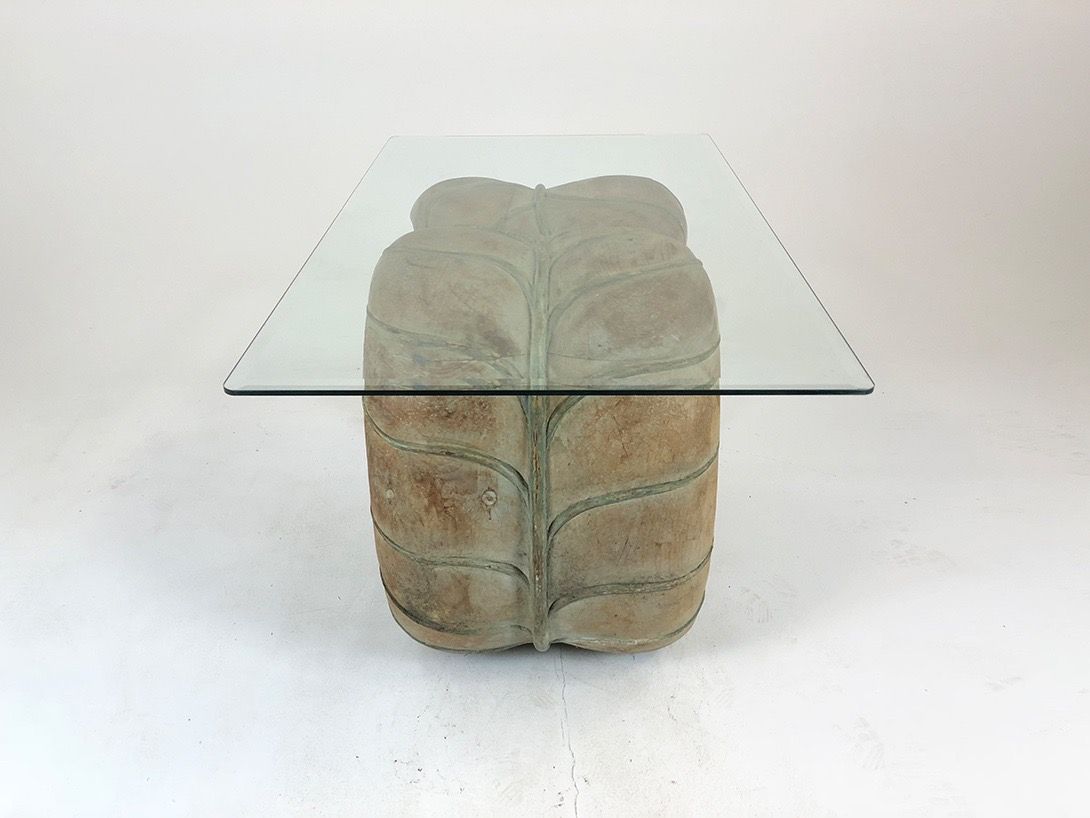 Foto Large Leaf Table with Glass Top h77x127x66