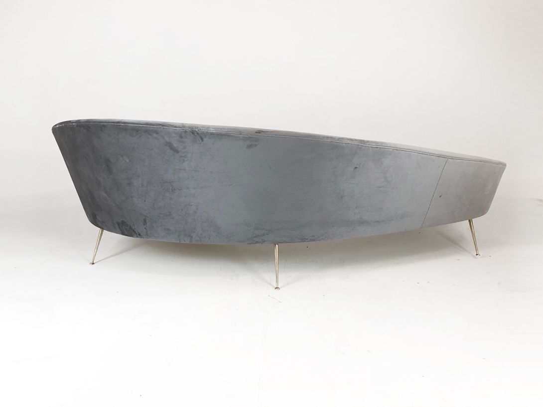 Foto Grey Kidney Shaped Lounge Sofa L275 Italy 1956