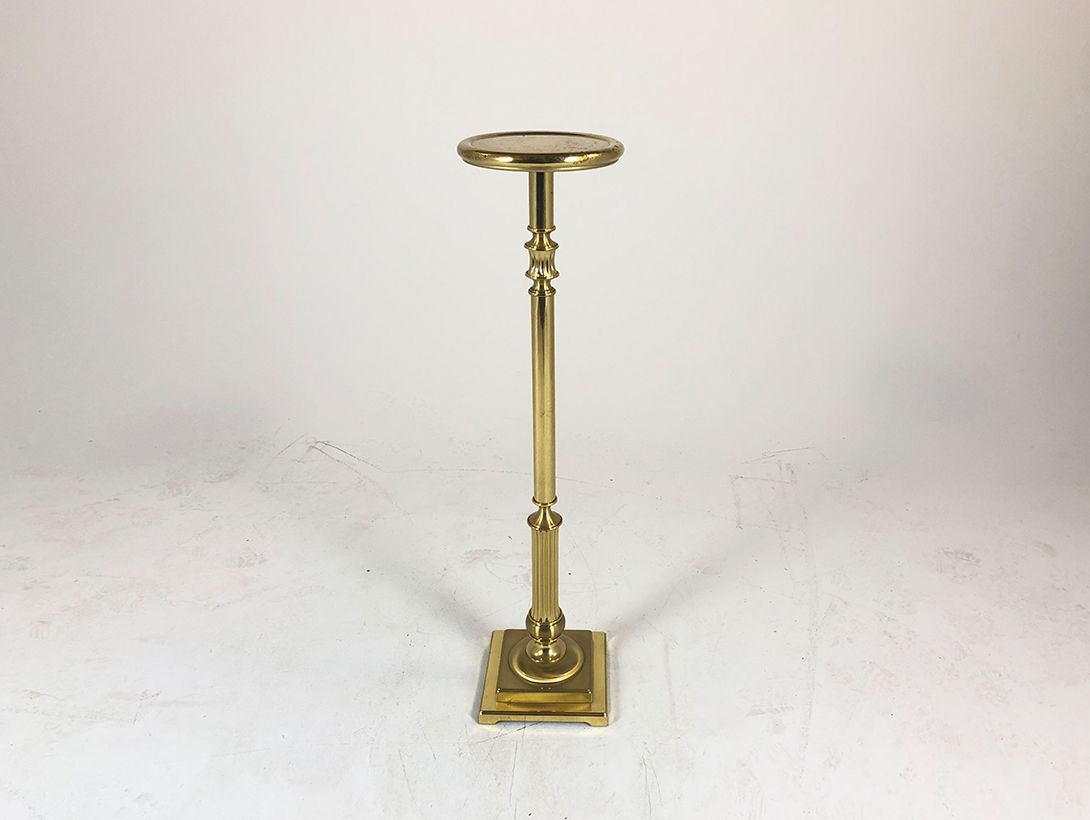 Foto Slim Brass Flower Column Historism Berlin 1960 h108cm