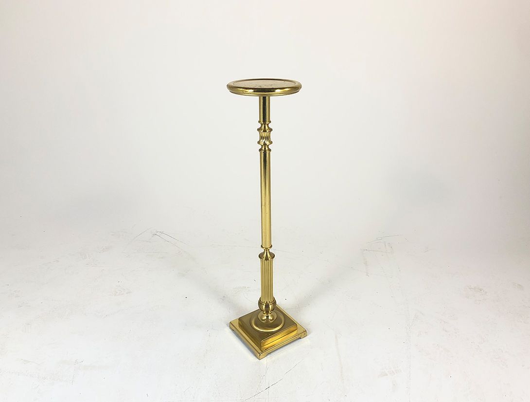 Foto Slim Brass Flower Column Historism Berlin 1960 h108cm