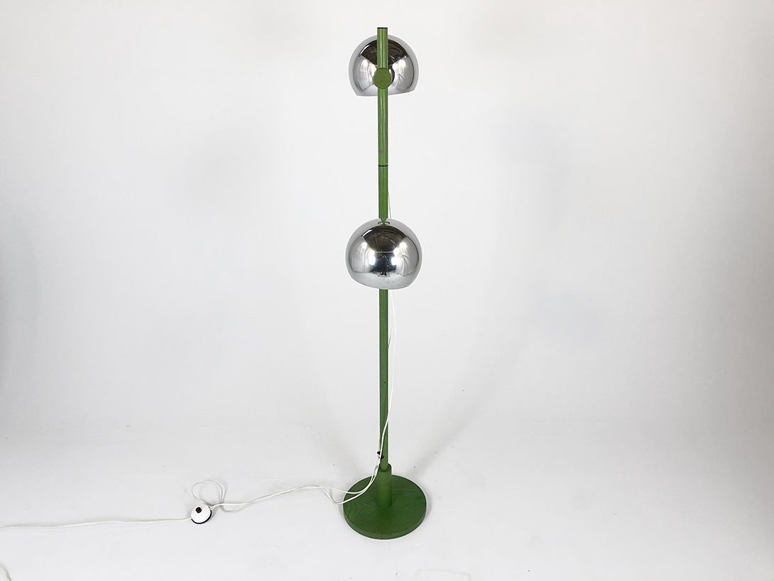 Foto Green Floorlamp with Two Chrome Balls h154 C1