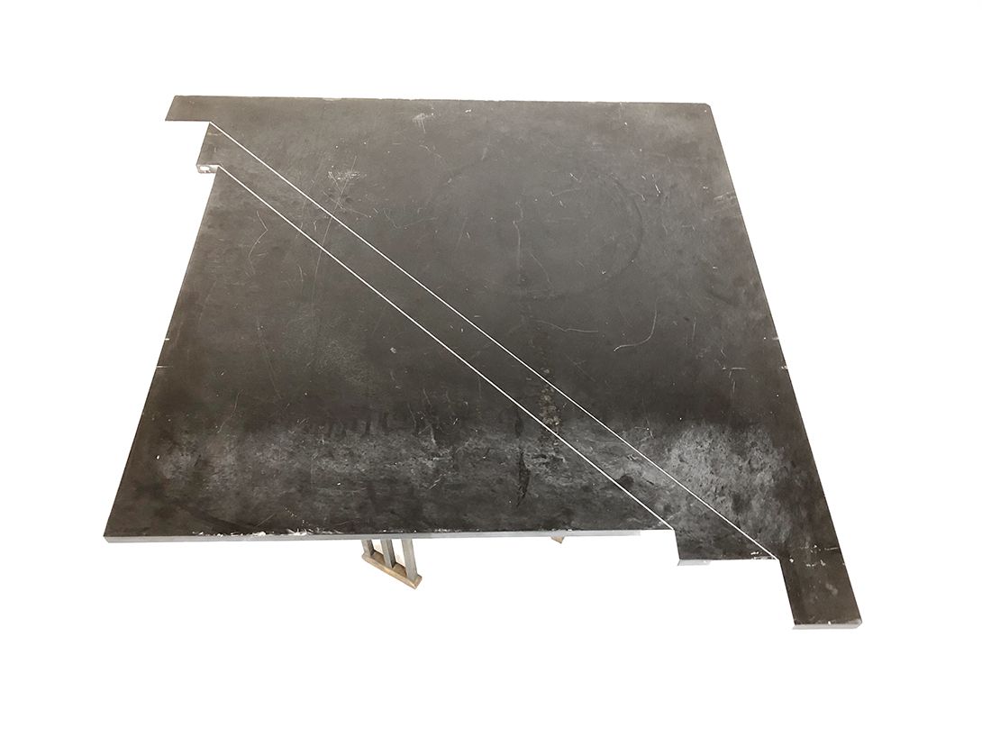 Foto Black Stone Modern Asymmetrical Coffee Table h63x101x101
