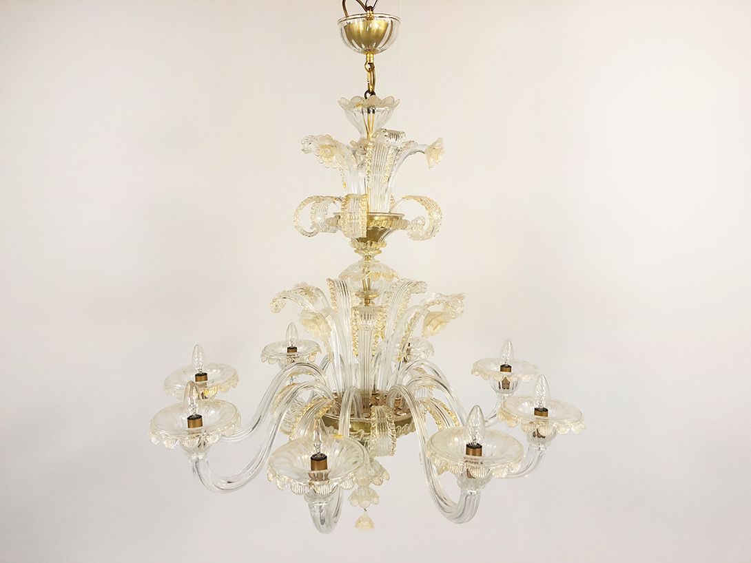 Foto Glass Chandelier with Golden Detail h110 //