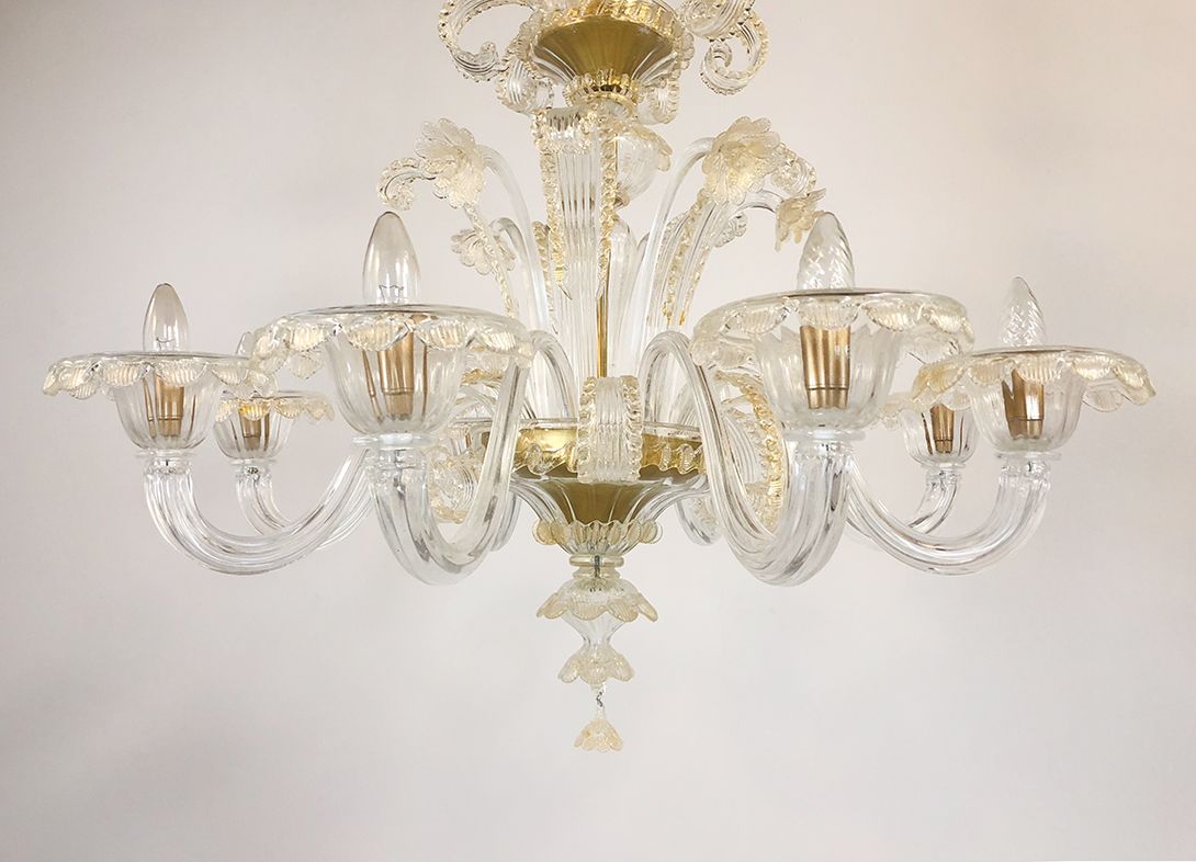 Foto Glass Chandelier with Golden Detail h110 //