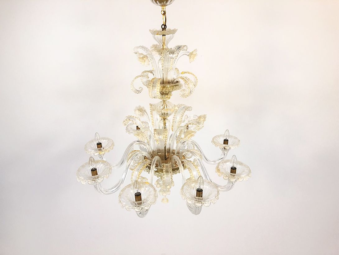 Foto Glass Chandelier with Golden Detail h110 //