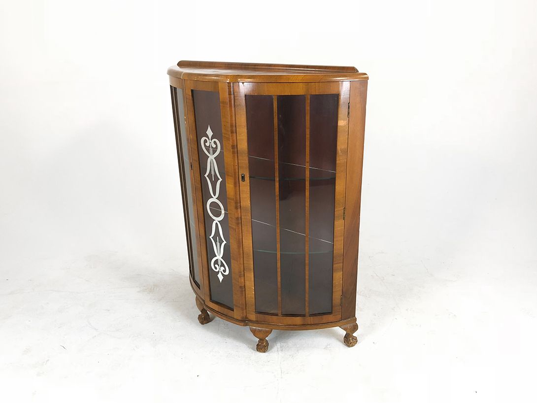 Foto Rounden Cabinet Made of Glass and Wood