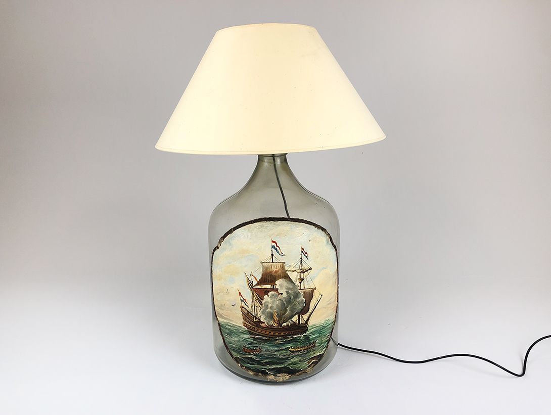 Foto Lamp on Beautifully Painted Bottle h94