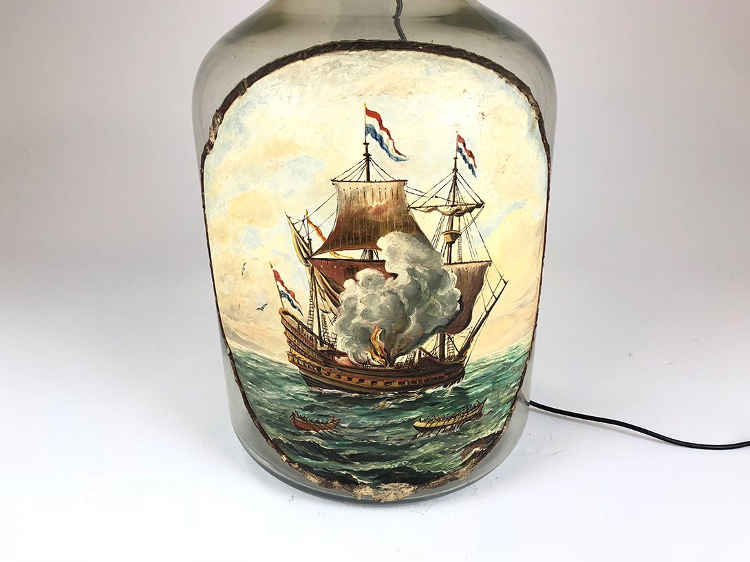 Foto Lamp on Beautifully Painted Bottle h94