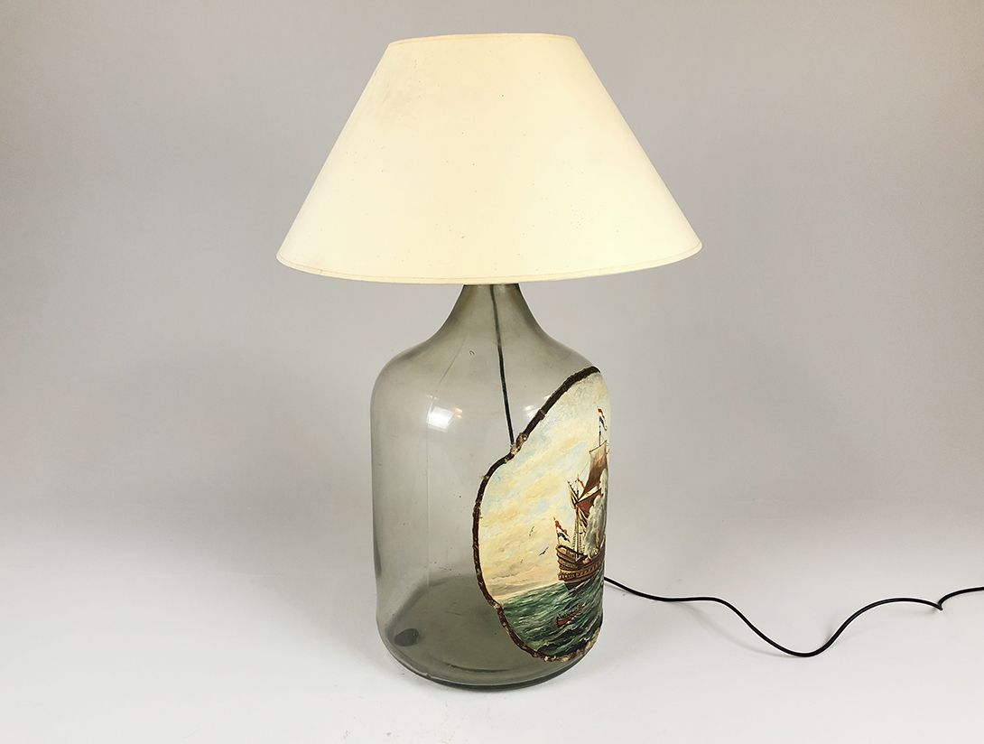Foto Lamp on Beautifully Painted Bottle h94