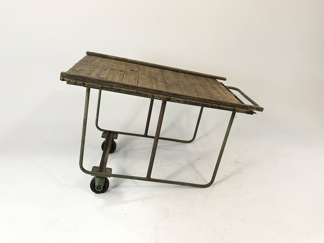 Foto Antique Wooden Serving Cart h85x87x127 *N