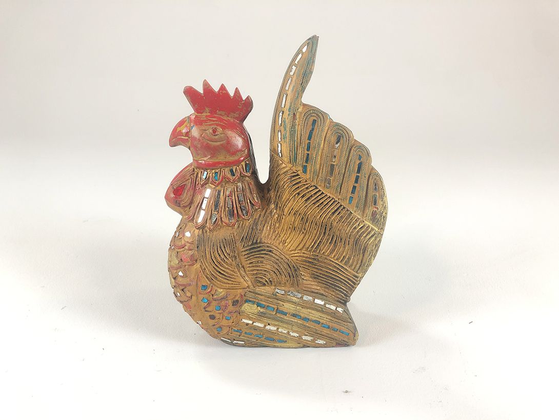 Foto Wooden Rooster Sculpture