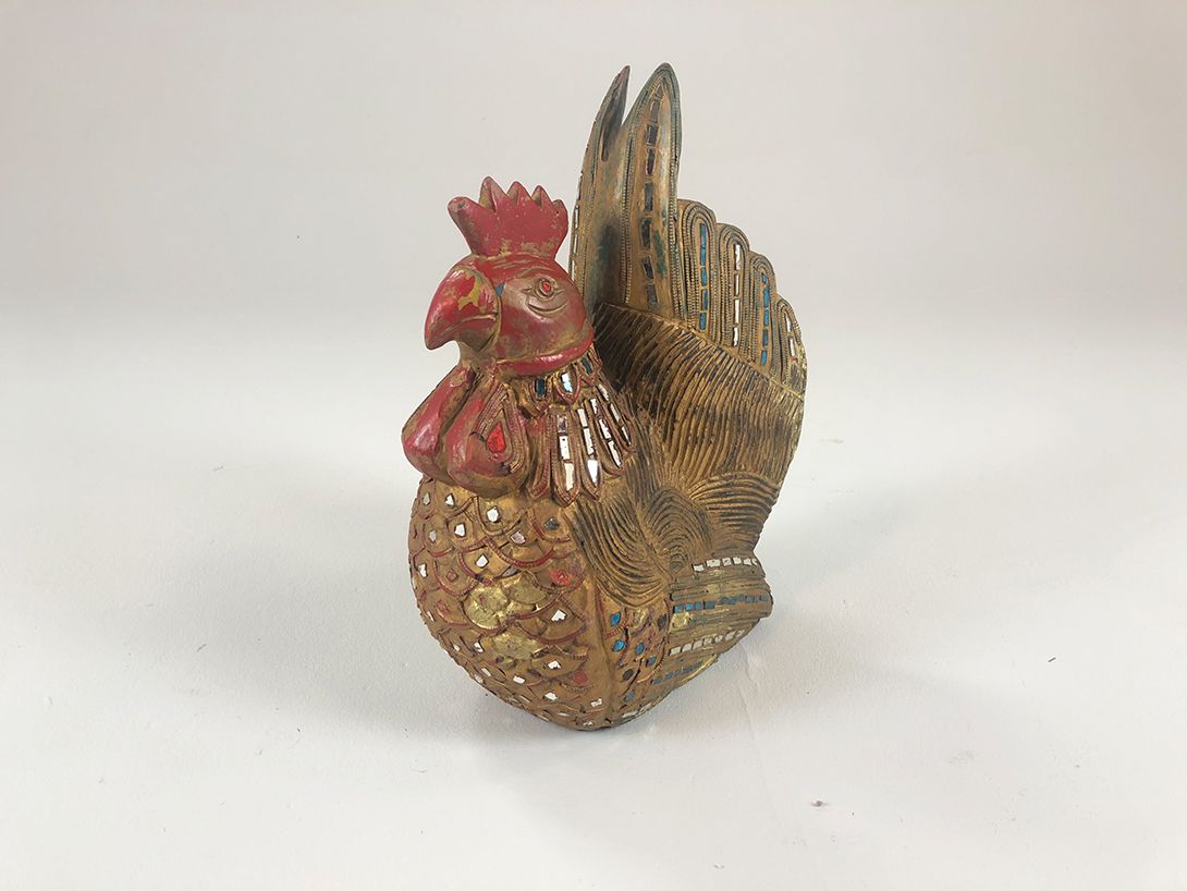 Foto Wooden Rooster Sculpture