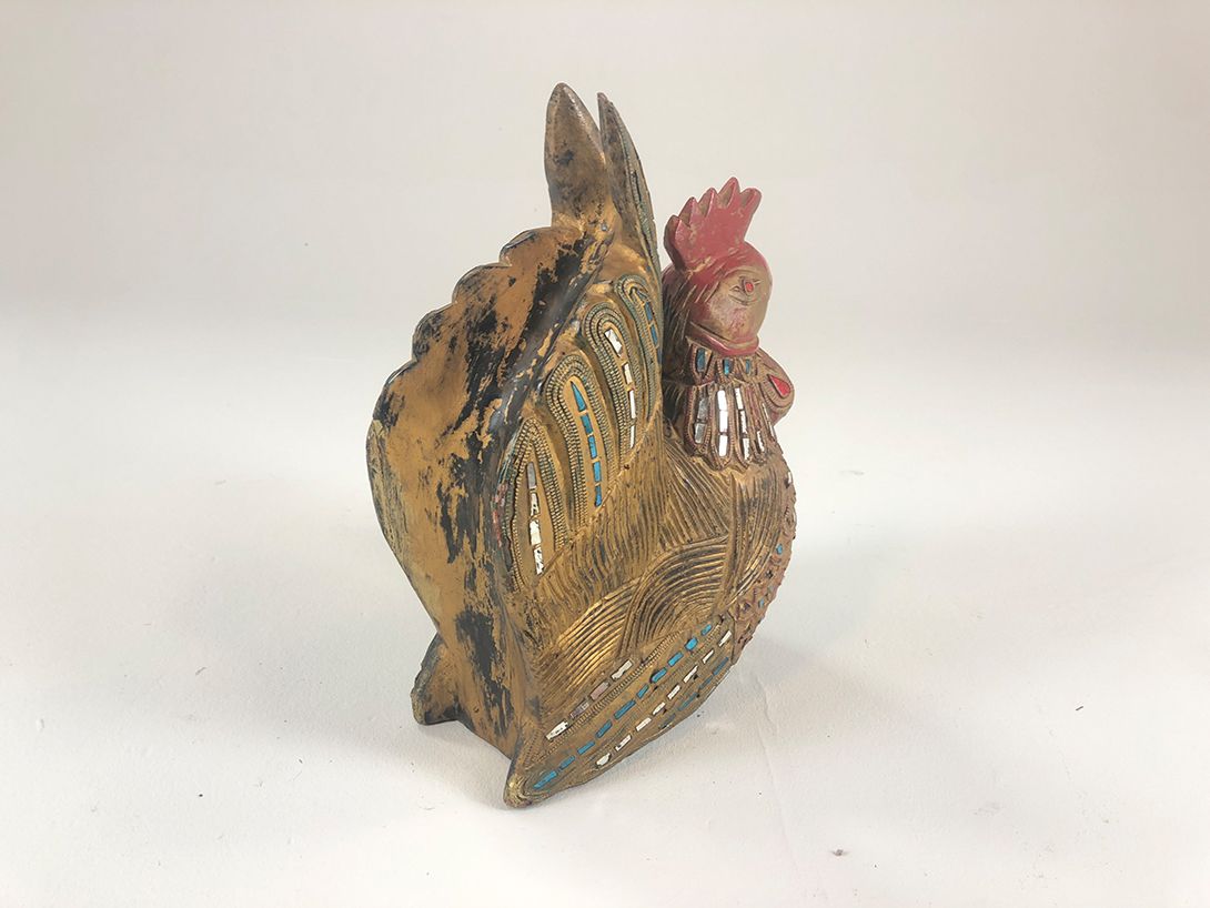 Foto Wooden Rooster Sculpture
