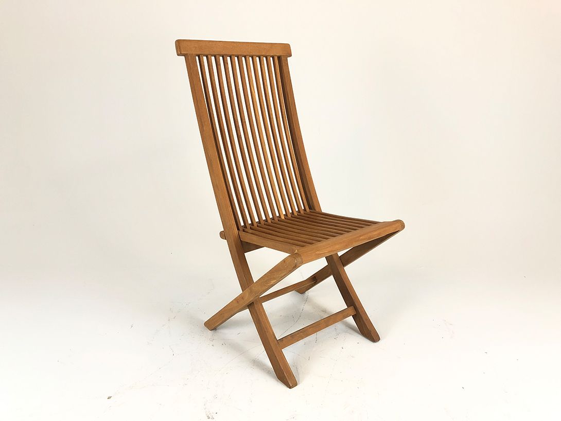Foto Wooden Folding Garden Chair with Long Backrest